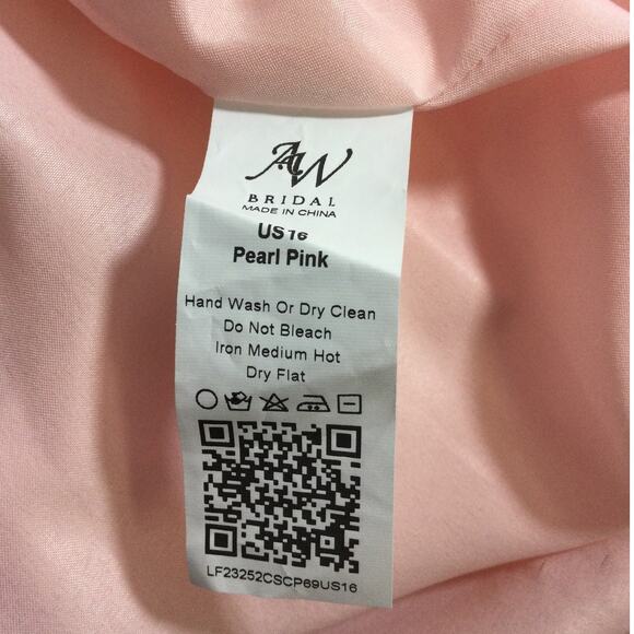 FORMAL AW  SZ 16 2x plus pearl pink satin Etta bridesmaid party dress NEW b94 - Picture 9 of 9